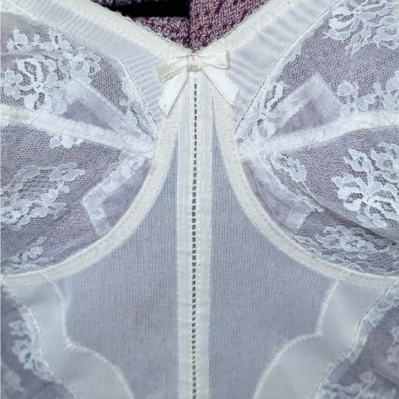 Vintage Bali 50s 60s Long Line Corset Bustier Bullet Bra 36B Pin-up Coquette Bow - Picture 5 of 8